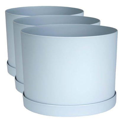 Bloem Mathers Planter w/Saucer Tray 8" Misty Blue (Pack of 3) - color: Misty Blue, size: 8" (Pack of 3)
