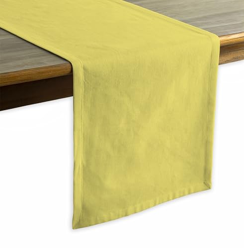 Calicot Table Runner 100% Cotton Table Runners 90 inches Long (14" x 90") | Washable Reusable Table Runner for Home Farmhouse Kitchen Dining Party Wedding Hotel Decorations - Lemon Yellow - color: Lemon Yellow, size: 14" x 90"