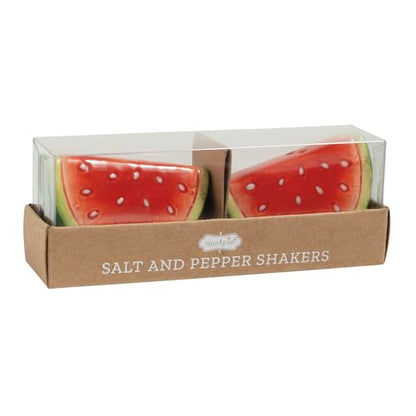 Mud Pie Pink Ceramic Melon Salt And Pepper Shaker Set - color: Pink