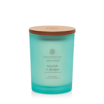 Chesapeake Bay Candle Mind & Body Medium Jar Candle Nourish + Renew (Coconut & Sandalwood) - color: Nourish + Renew, size: 8.8oz