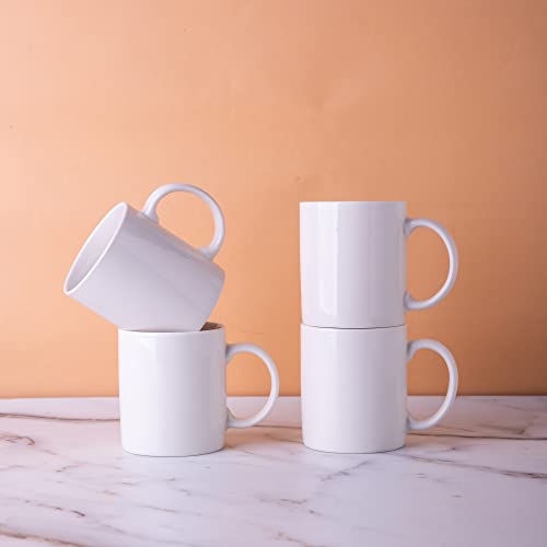 GBhome White Coffee Mugs Set of 4, 12 oz Ceramic Coffee Cups | Classic COffee Mugs for Home,Office&Restaurant,Tea/Espresso/Cappuccino. Dishwasher&Microwave Safe - color: Off White 1, size: 12 oz (4 Piece Set)