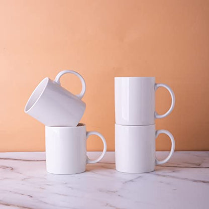 GBhome White Coffee Mugs Set of 4, 12 oz Ceramic Coffee Cups | Classic COffee Mugs for Home,Office&Restaurant,Tea/Espresso/Cappuccino. Dishwasher&Microwave Safe - color: Off White 1, size: 12 oz (4 Piece Set)