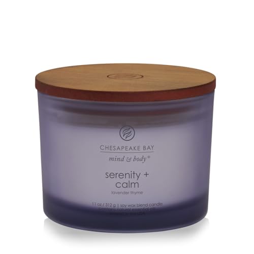 Chesapeake Bay Candle Scented Candle Serenity + Calm (Lavender Thyme) Coffee Table Home Décor - color: Serenity + Calm, size: 11oz