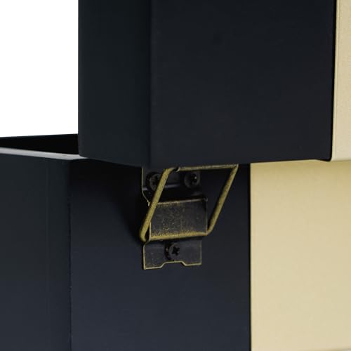 Wooden Keepsake Box - Black & Gold Boxes with Bow Accent, Decorative Storage Gift Box for Jewelry Love Letters Photos, 6.93" W