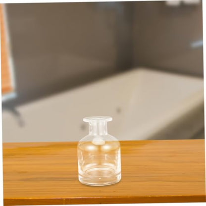 Didiseaon 2pcs Decorative Glass Oil Diffuser Bottles Essential Oil Diffuser Containers Reed Sticks - color: Transparent
