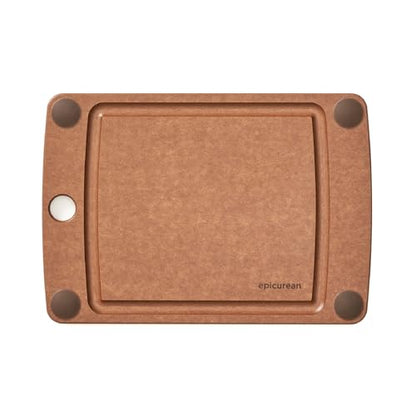 Epicurean All-In-One Cutting Board with Non-Slip Feet and Juice Groove - Non-toxic, Dishwasher Safe, Made in the USA, 10" x 7", Nutmeg - color: Nutmeg/Brown, size: 10"L x 7"W