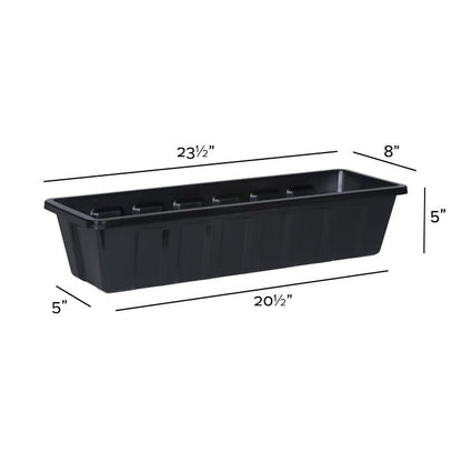 Root & Vessel Poly-Pro Plastic Flower Box Planter, Black, 24-Inch - color: Black, size: 24-Inch
