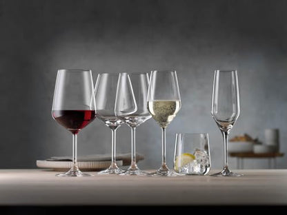 Spiegelau Style Red and White Wine Glasses, Modern Stemmed Wine Glasses, Elegant Glassware for Dinner Parties, Home Bar Cart Accessories, Hosting Essentials, and Wedding Gifts, Set of 12 - style: Red and White