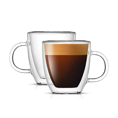 JoyJolt Savor Double Wall Insulated Glasses Espresso Mugs (Set of 2) - 5.4-Ounces - style: Espresso cups
