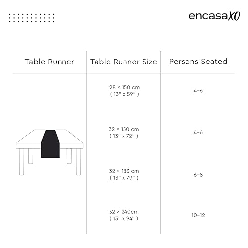 Encasa XO Table Runner 4 to 6 Seater, Soft Chenille 13"x72" | Maroon, Woven Rib Texture | Machine Washable | Colorfast & Shrink Resistant | Durable Polyester Yarns - color: Maroon, size: 13x72 in