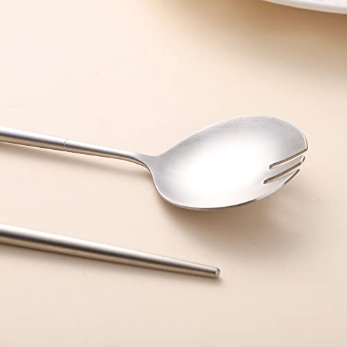 Salad Servers,Spoon and Fork Set 11.41 inch,18/10 Stainless Steel Salad Serving Silver - color: silvelr