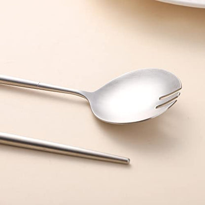 Salad Servers,Spoon and Fork Set 11.41 inch,18/10 Stainless Steel Salad Serving Silver - color: silvelr