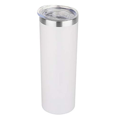 HASLE OUTFITTERS 20 oz Skinny Tumbler, Stainless Steel Insulated Slim Tumbler with Lid, Reusable Double Wall Travel Coffee Mug, Durable Powder Coated Travel Water Cup(White, 1) - color: White, size: 20 Ounces