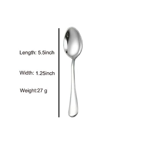 Demitasse Espresso Spoons, 5.5 Inches Stainless Steel Small Spoons - color: Silver, size: 5.5Inch