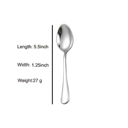 Demitasse Espresso Spoons, 5.5 Inches Stainless Steel Small Spoons - color: Silver, size: 5.5Inch