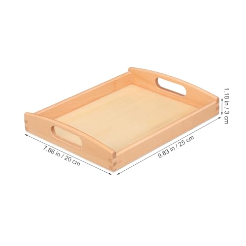 Kisangel Rectangular Wooden Tray Wooden Storage Tray Box Serving with Handle Multi Use Storage Plate Board for Tea Food Makeup Items Sundries Size S Paintable