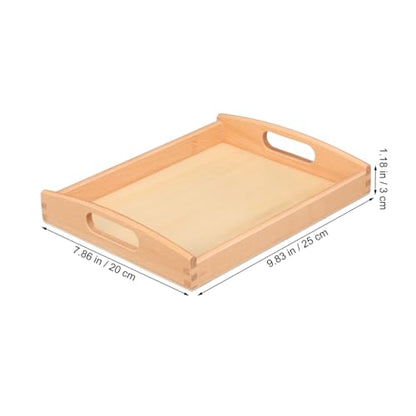 Kisangel Rectangular Wooden Tray Wooden Storage Tray Box Serving with Handle Multi Use Storage Plate Board for Tea Food Makeup Items Sundries Size S Paintable