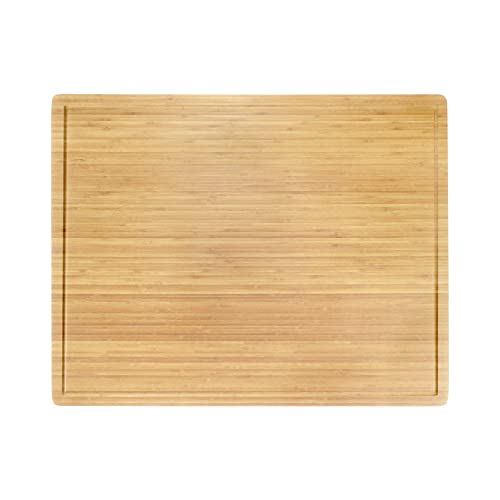 BambooMN Bamboo Burner Cover Cutting Board - 3 Ply - Extra Large - Grooved/Flat (30" x 24" x 0.75") - 2 Pieces - size: 30" x 24" (3-Ply)