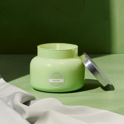 Capri Blue Volcano Scented Candles - Luxury Candles for Home Scented with Tropical Fruit & Sugared Citrus - Long Lasting Soy Wax Blend - Signature Glass Jar (Iced Matcha Green, 19 oz) - color: Iced Matcha Green, size: 19 oz
