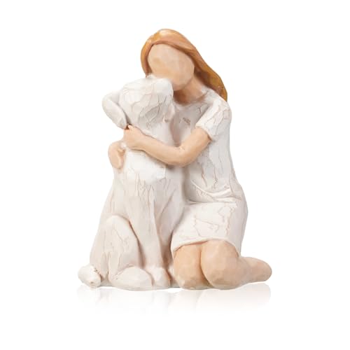 Girl with Dog Figurine, Child and Puppy Resin Statue, Cute Friendship Decor, Pet Lover Gift, Tabletop Home Decoration - color: Girl With Dog