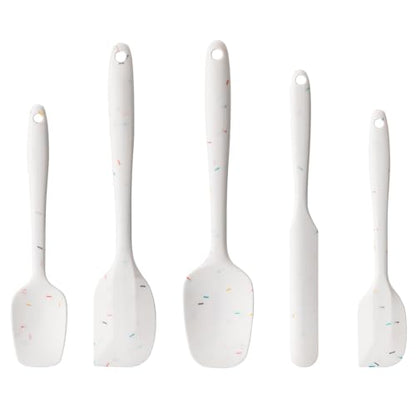 Silicone Spatula Set,5 Piece Food Grade Rubber Spatulas,Candy Color | Spatulas Silicone Heat Resistant for Baking,Cooking,and Mixing High Heat Resistant Non Stick Dishwasher Safe BPA-Free - color: Candy Color