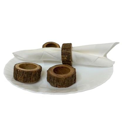 Napkin Holder Set of 12 Handmade Acacia Wood Dining Table Napkin Ring Classic Everyday Thanksgiving Holiday Christmas Festive Party Gift Farmhouse Décor - size: Rustic - Set of 12
