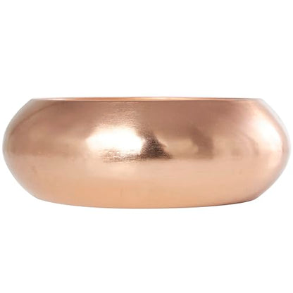 Deco 79 Metal Decorative Candle Tropical Breeze Scented Wide Dome Shaped 60 oz 4 Wick Aromatherapy Candle with White Wax, Wax Aromatherapy Candle 9" x 9" x 3", Copper