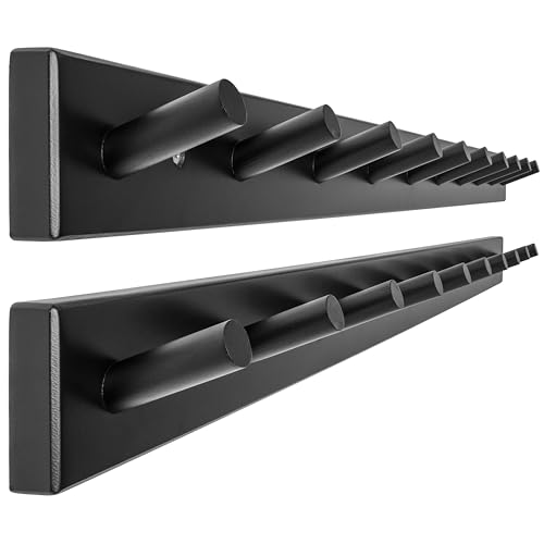 WEBI Coat Rack Wall Mounted,10 Hooks,38" Long Coat Hanger Wall Mount,Bamboo Peg Rail Hat Hooks for Hanging Caps,Jacket,Clothes,Coats,Black,2 Packs - color: Black, size: 38 inch(2 Packs)