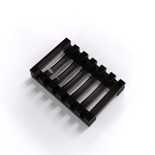 Black Soap Dish for Shower Acrylic Bar Holder Bathroom Soap Saver Case Self Draining Bathtub Kitchen Mini Tray Rectangular Jewelry Holder White Dish for Soap Sponges Scrubber
