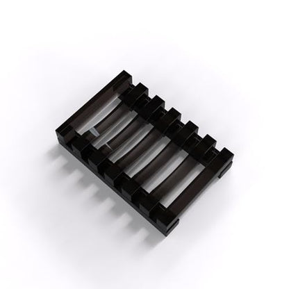 Black Soap Dish for Shower Acrylic Bar Holder Bathroom Soap Saver Case Self Draining Bathtub Kitchen Mini Tray Rectangular Jewelry Holder White Dish for Soap Sponges Scrubber