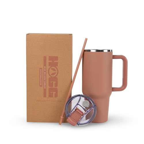 Hogg Big Swig 40oz Tumbler with Handle and Straw - Catatonia Cocoa, 40 oz Tumbler, Insulated Cup with Handle, 40oz Water Bottle with Straw, Thermal Cups, Leak Proof Lid, Travel Mugs, Stainless Steel - color: Catatonia Cocoa