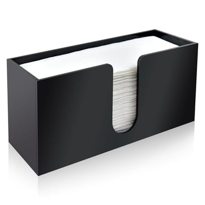 Paper Towel Holder Countertop, Black Acrylic Napkin Dispenser, 1 Pack | Multifold Paper Towel Dispenser for Z-Fold, C-Fold, MultiFold, Trifold; Bathroom, Toilet, Kitchen, Restaurant Countertop Use - color: Black