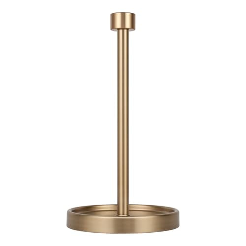 Ivilon Countertop Paper Towel Holder - Modern End Cap Minimalist Design - Color Warm Gold - color: Warm Gold