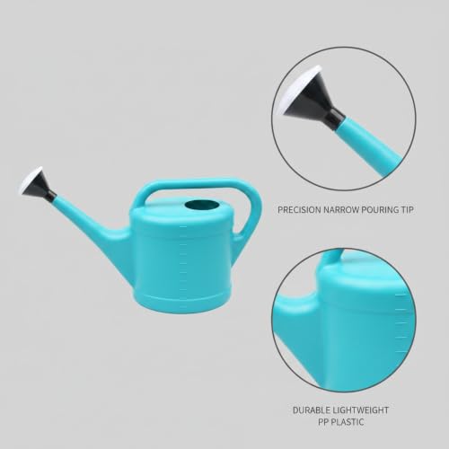 Long Spout Watering Can for Indoor Plants, Lightweight Blue PP Plastic with Narrow Tip for Precise Pouring - size: 16.54 x 3.94 x 13.39 in