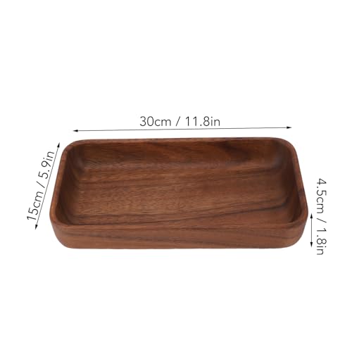 Wooden Salad Bowl, Rectangular Rustic Server | Dough & Fruit & Bread Serving Dish | Entryway Key Catch Tray | Multipurpose (Rectangular) - color: Rectangular
