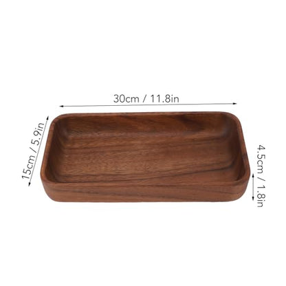 Wooden Salad Bowl, Rectangular Rustic Server | Dough & Fruit & Bread Serving Dish | Entryway Key Catch Tray | Multipurpose (Rectangular) - color: Rectangular