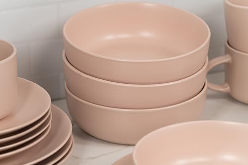 10 Strawberry Street Wazee Matte Coupe Dinnerware, Bowl, Blush, Set of 6 - color: Blush, size: 7.5" Dinner Bowl, style: Dinner Bowl