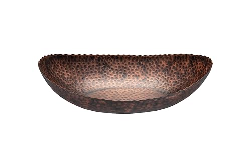 Monarch Abode Decorative Bowl for Home Decor – 12.75-Inch Antique Copper Finish Hand Hammered Key Bowls for Entryway Table, Fruit & Potpourri Bowl for Centerpiece, Modern Catch All Key Holder Bowl - color: Antique Copper Finish, size: 12.75 x 8.75 x 3.5