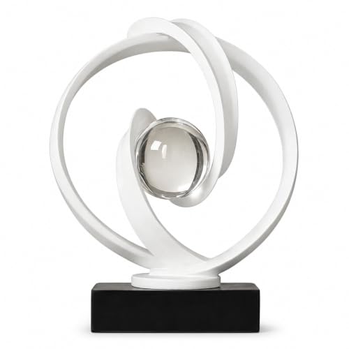 AWNR Modern Sculptures Living Room Shelf Decor Home Décor Accents | White Abstract Art Accessories Decoration for Coffee Table Entryway Console Office Desk Nightstand Shelves Housewarming Gift - color: White B