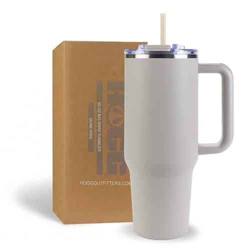 Hogg Big Swig 40oz Tumbler with Handle and Straw - Dune Kiss, 40 oz Tumbler, Insulated Cup with Handle, 40oz Water Bottle with Straw, Thermal Cups, Leak Proof Lid, Travel Mugs, Stainless Steel - color: Dune Kiss