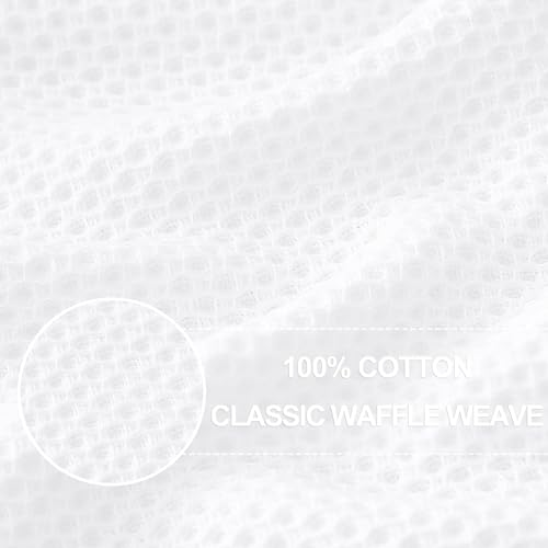 Homaxy 100% Cotton Oversized Waffle Weave Kitchen Towels 8-Pack, White | 20 x 28 Inches, Ultra Soft Absorbent Dish Towels, Quick Drying Large Cleaning Towels - color: White, size: 20 X 28 - 8 Pack