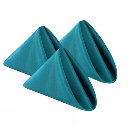 Bailarina Cloth Napkins Set of 80,17x17 inches Dinner Napkins Cloth Washable,Polyester Square Table Cloth Napkin Bulk with Hemmed Edges Ideal for Banquets, Parties and Weddings-Peacock Blue - color: Peacock Blue
