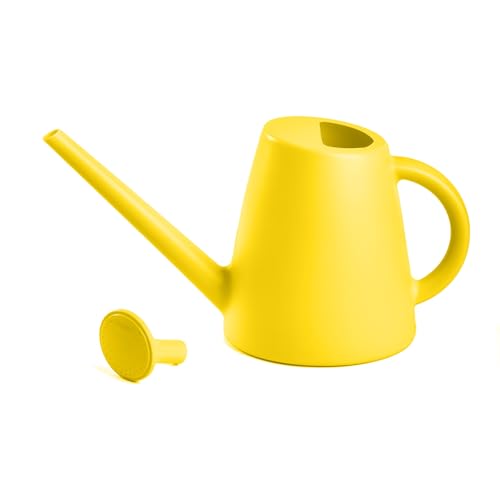 ZXJ Grip Plant Watering Cans for Indoor and Outdoor Home Garden Plants - with Long Spout - Yellow- 1/2 Gallon - color: Yellow