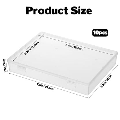 Rainmae 5" x 7" Photo Storage Box, 10 Pack Extra Large Photo Boxes, Acid-Free Photo Storage Containers, Seed Organizer Craft Storage Box for Pictures, Tasks, Scrapbooking, Stationery Storage, Clear