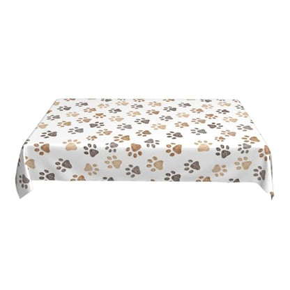 Worltoldb Dog Paw Print Tablecloths - Polyester Rectangular Table Cover - 90" x 60" - White - Animal Print, Formal - All-Season - Water Resistant, Durable - Wedding - color: White15