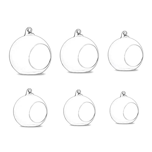 NUEAYMS Hanging Glass Planter Terrarium Globe Tea Light Candle Holder Succulents Vase Hanger Air Plant Terrarium for Home Wedding Party Indoor Outdoor Decoration 8cm