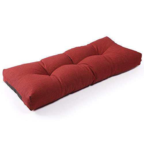 SUNROX LokGrip Non Slip Tufted Memory Foam Bench Cushion, FadeShield Water Resistant Durable Thicken Outdoor/Indoor Bench Seat Pads 48x16x4 inch, Burgundy - color: Burgundy, size: 48x16 Inch (Pack of 1)