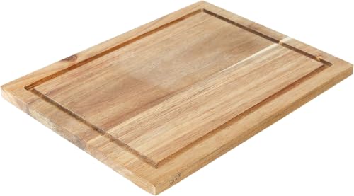 Glad Acacia Wood Cutting Board with Juice Grooves | Reversible Solid Butcher Block and Charcuterie Tray | Home Kitchen Supplies for Chopping and Serving(Brown) (Pack of 6) - size: 14"L x 10.6"W (Pack of 6)