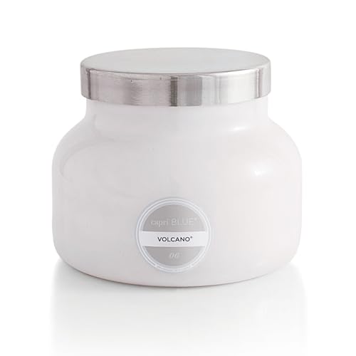 Capri Blue Volcano Scented, Glass Jar Candles for Home with Tropical Fruit & Sugared Citrus, Soy Wax Blend, White Color (19 Oz) - color: White, size: 19 oz