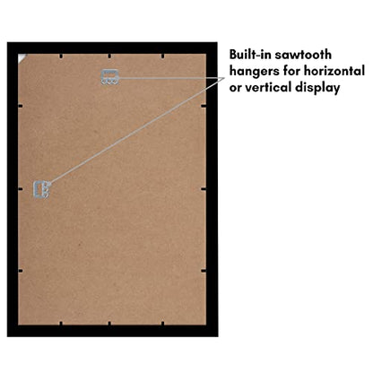 Americanflat 12x18 Poster Frame with Shatter-Resistant Glass - Signature Collection - Gallery-Style Frames Made of Engineered Wood - Photo Frame for Wall Display - Black - color: Black, size: 12x18